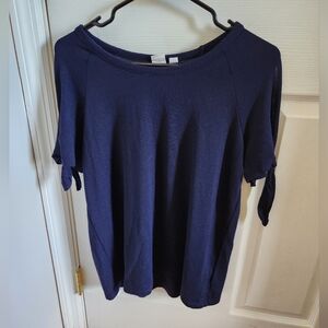 Gap top split short sleeves blue